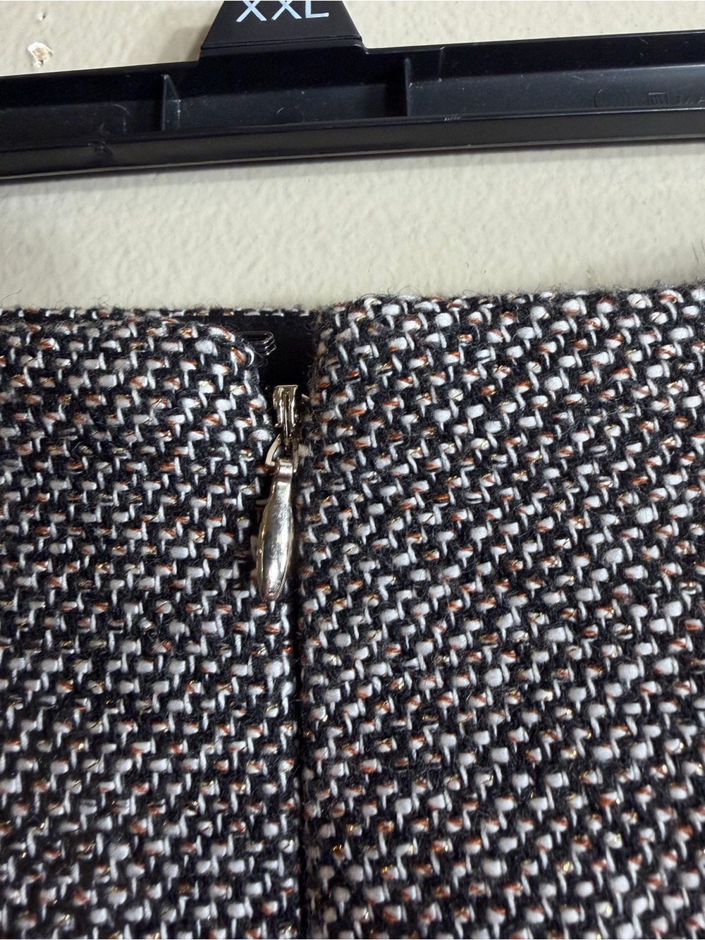White House Black Market 0P Tweed Pencil Skirt Black Camel Petite - Picture 4 of 9
